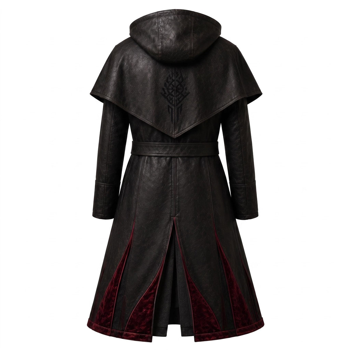 Women's Genuine Leather Hooded Cloak: Medieval Gothic Renaissance Fantasy Cape - Timber AND Hide
