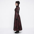 Women's Gothic Vampire Queen Burgundy Leather Trench Coat - Timber AND Hide