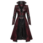 Women's Gothic Vampire Queen Burgundy Leather Trench Coat - Timber AND Hide