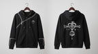 Women's Kingdom Hearts Black Zip-Up Hoodie | Fleece Gaming Sweatshirt | Keyblade Graphic Cosplay Jacket - Timber AND Hide