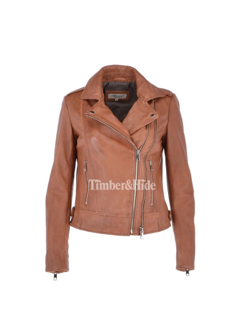 Women's Leather Jacket with Zippers - Timber AND Hide