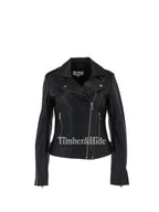 Women's Leather Jacket with Zippers - Timber AND Hide