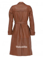 Women's Leather Trench Coat - Timber AND Hide