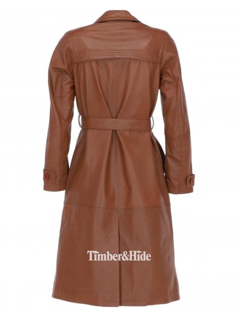 Women's Leather Trench Coat - Timber AND Hide