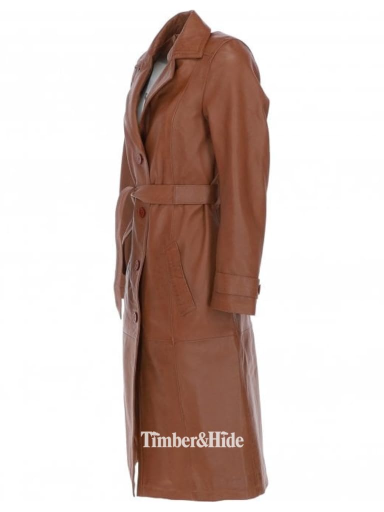 Women's Leather Trench Coat - Timber AND Hide