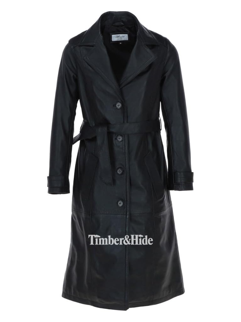 Women's Leather Trench Coat - Timber AND Hide