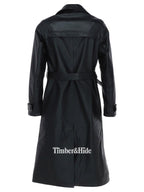 Women's Leather Trench Coat - Timber AND Hide