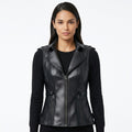 Women’s Stylish Black Leather Vest - Timber AND Hide