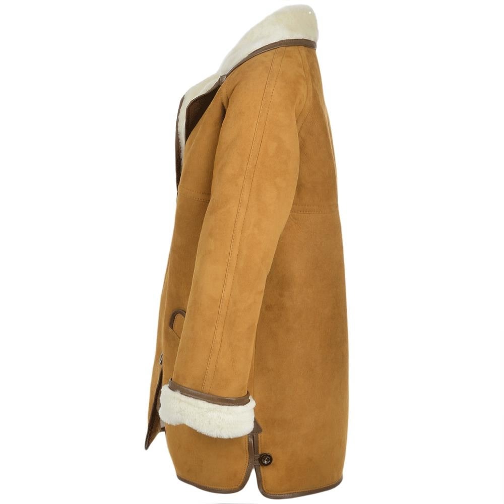 Women's Suede Leather Shearling Coat: Penny Lane Style Winter Jacket - Timber AND Hide