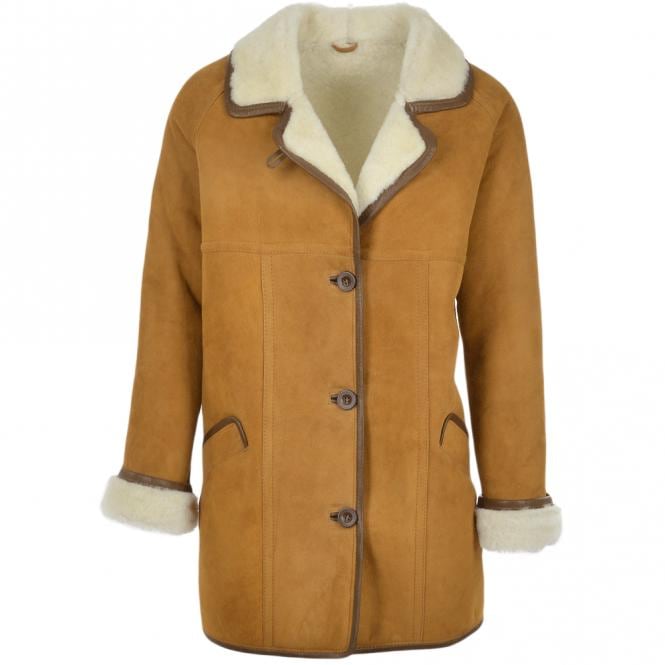 Women's Suede Leather Shearling Coat: Penny Lane Style Winter Jacket - Timber AND Hide