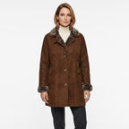 Women's Suede Leather Shearling Coat: Penny Lane Style Winter Jacket - Timber AND Hide
