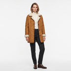 Women's Suede Leather Shearling Coat: Penny Lane Style Winter Jacket - Timber AND Hide