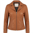Women’s Tan Biker Leather Jacket - Timber AND Hide