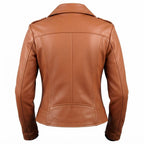 Women’s Tan Biker Leather Jacket - Timber AND Hide