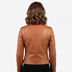 Women’s Tan Biker Leather Jacket - Timber AND Hide