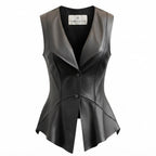 Women’s Zester Black Leather Vest - Timber AND Hide